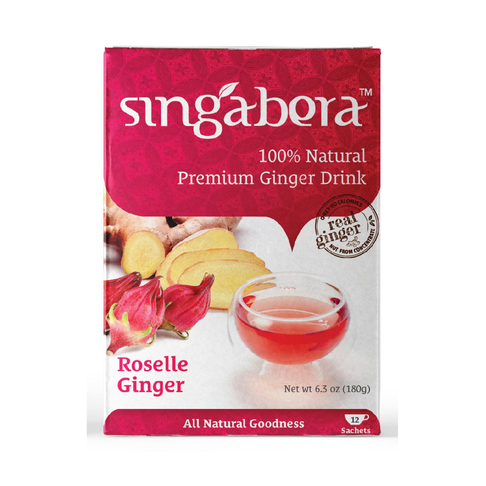 Singabera 100 Natural Premium Ginger Drink Roselle Ginger 180g (15g
