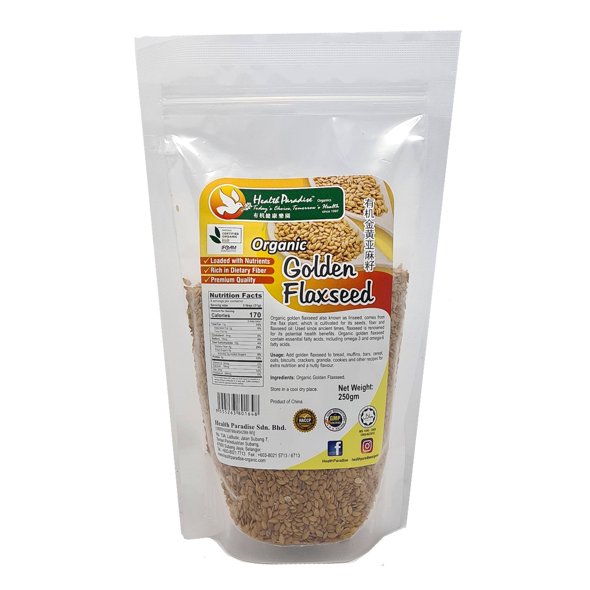 Health Paradise Organic Golden Flaxseed 250g