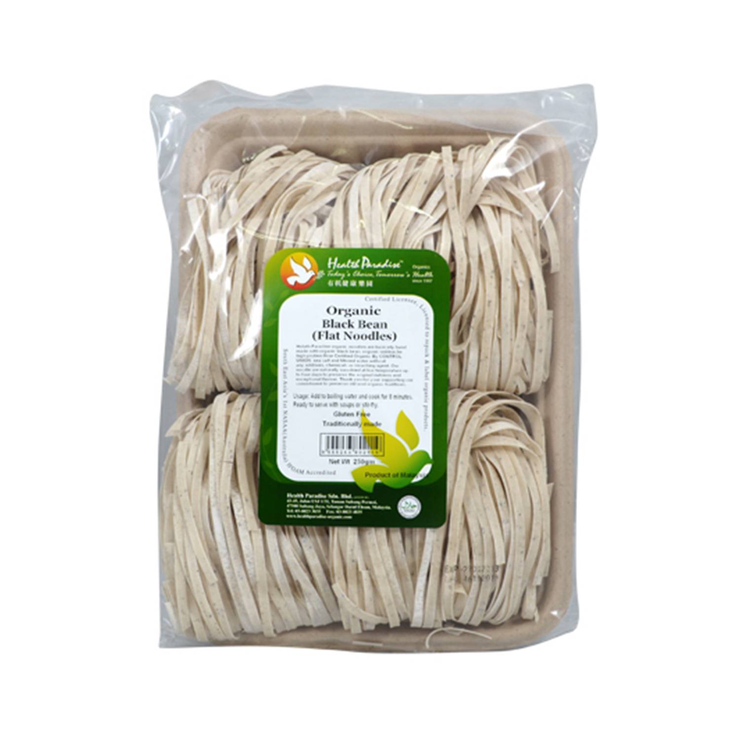 Health Paradise Organic Black Bean Flat Noodles 250g