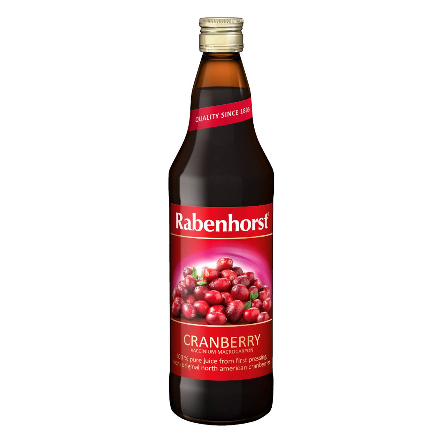 Rabenhorst Natural Cranberry Juice 750ml