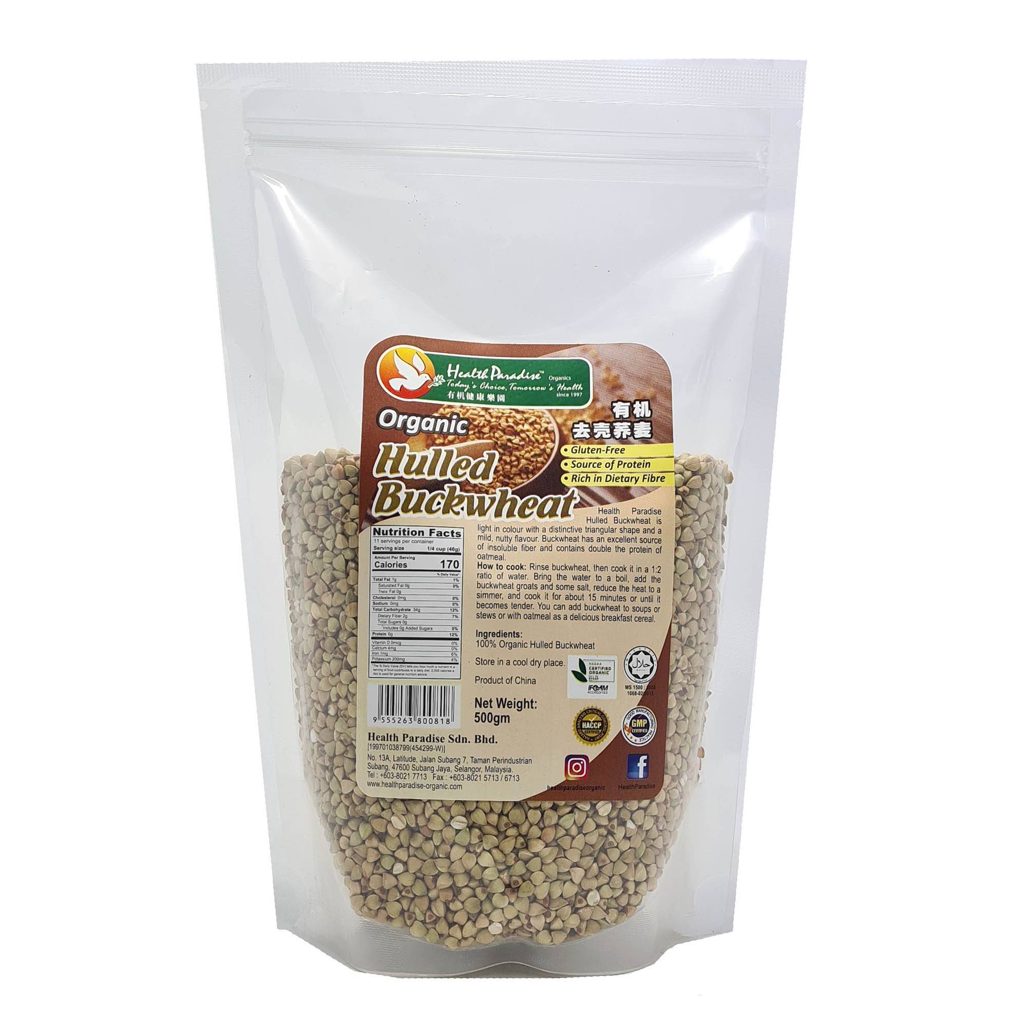 Health Paradise Organic Hulled Buckwheat 500g