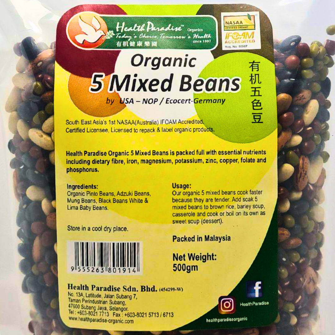Health Paradise Organic 5 Mixed Beans 500g