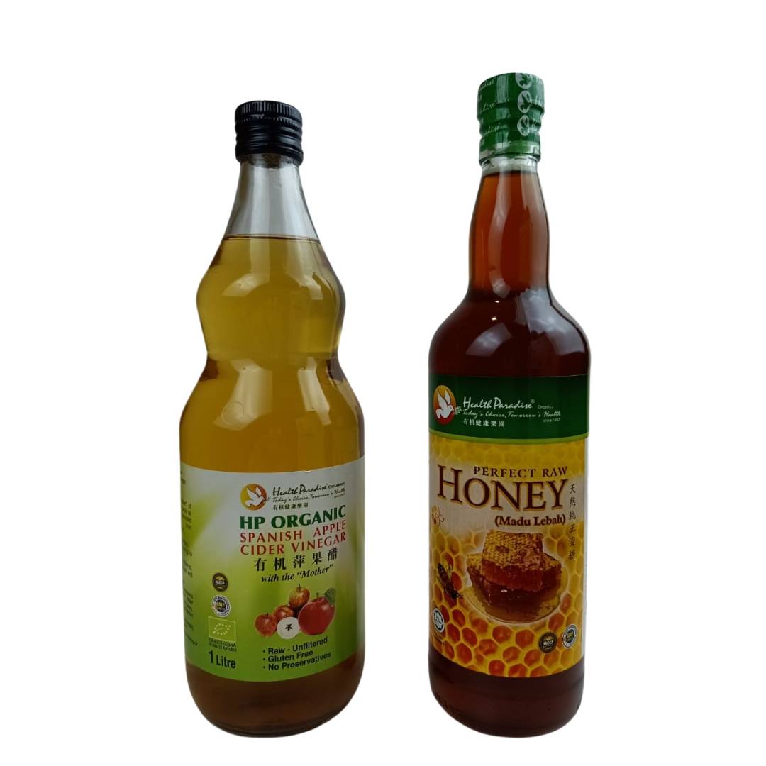 Health Paradise Value Pack Apple Cider 1 Litre + Perfect Raw Honey 1kg