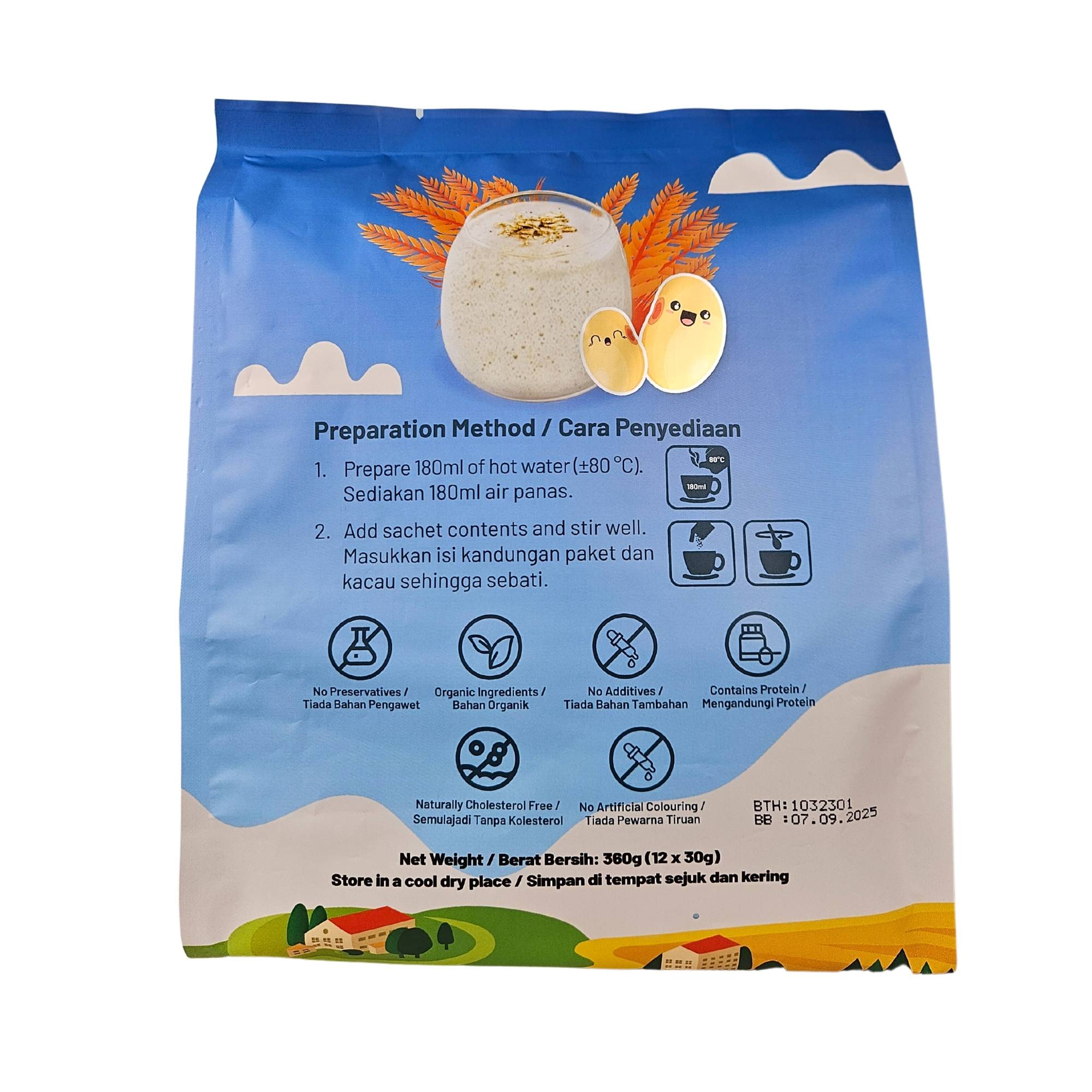 Health Paradise Organic Instant Soy Oatmeal 360g (30g x 12sachets)