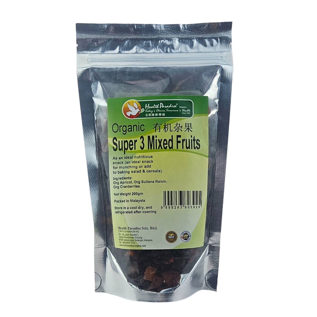 Health Paradise Organic Super 3 Mixed Fruits 200gm