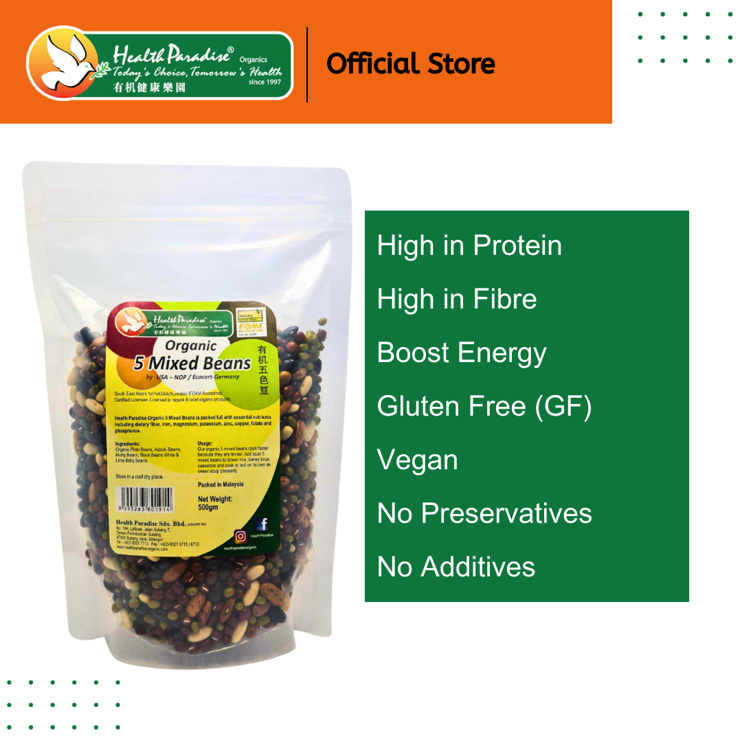 Health Paradise Organic 5 Mixed Beans 500g