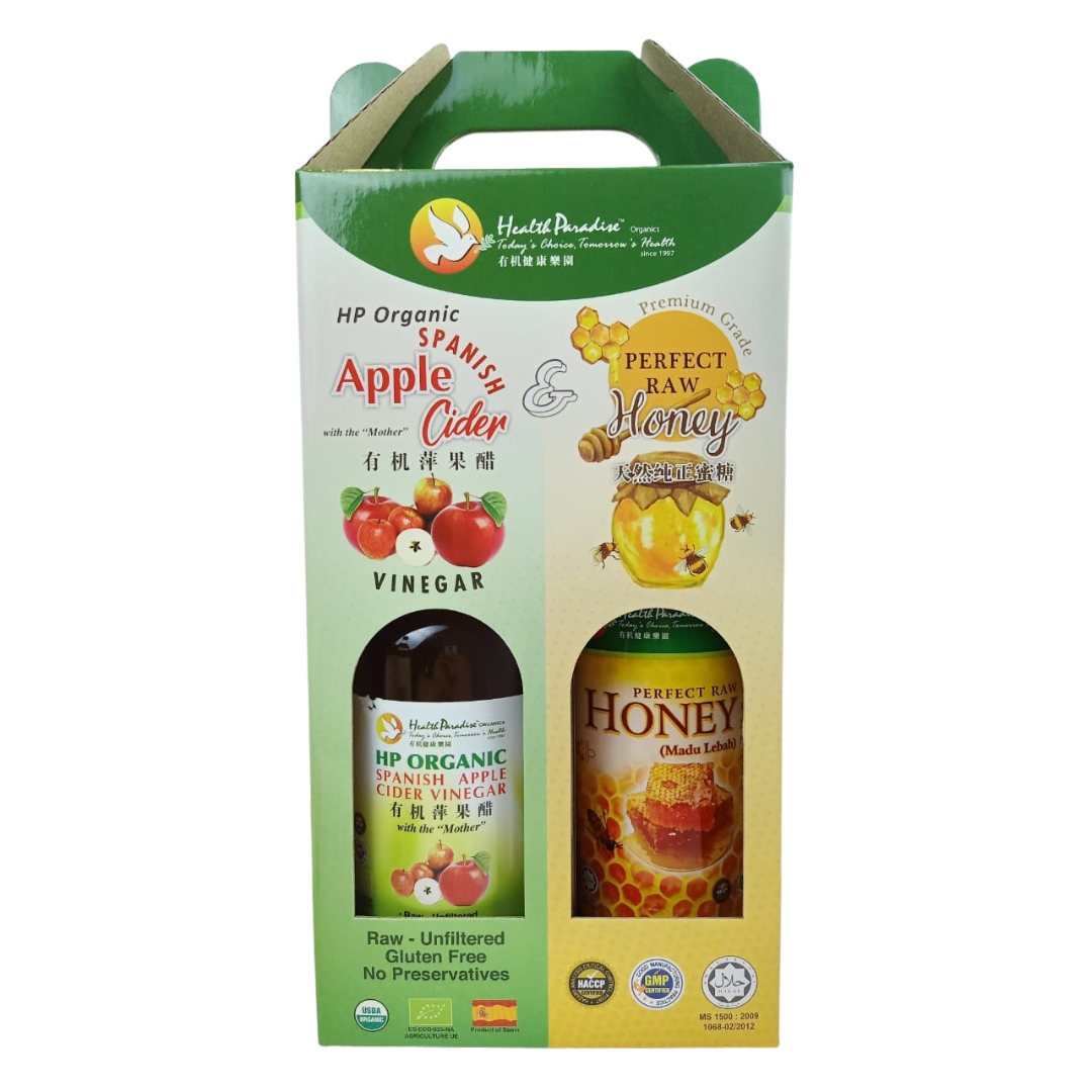 Health Paradise Value Pack Apple Cider 1 Litre + Perfect Raw Honey 1kg